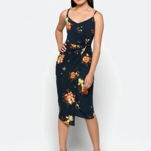 Nine Britton Navy Floral Midi Dress
